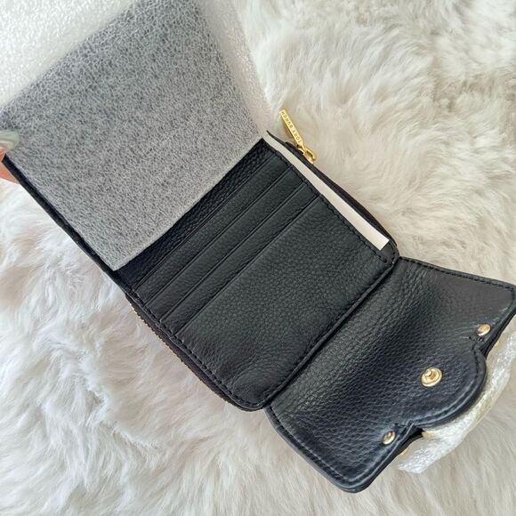 Tory Burch Amanda Trifold Compact Wallet with Zip-around Pouch Black - Picture 5 of 14